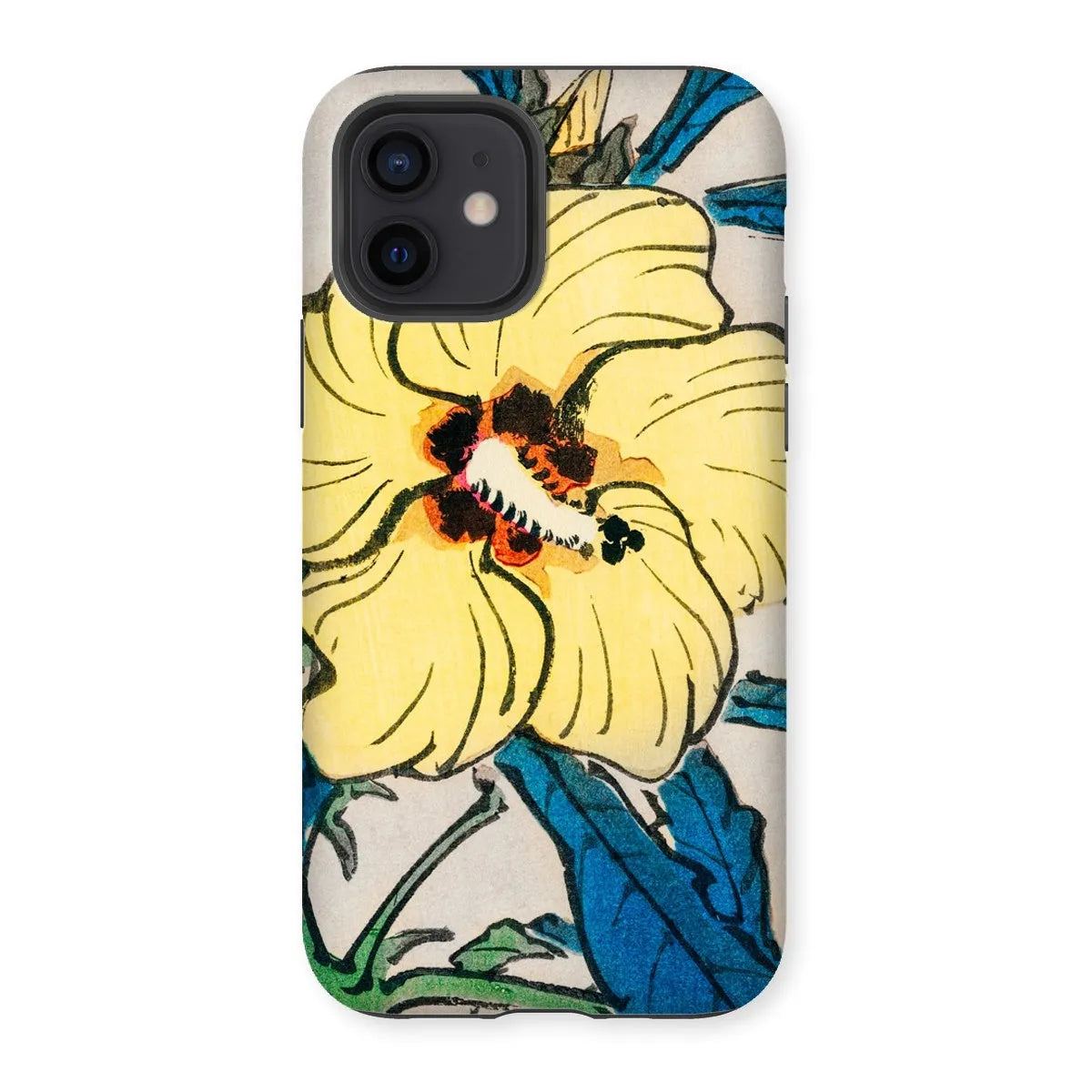 Golden Hibiscus Aesthetic Floral Phone Case - Kōno Bairei - Iphone 12 / Matte - Mobile Phone Cases - Aesthetic Art