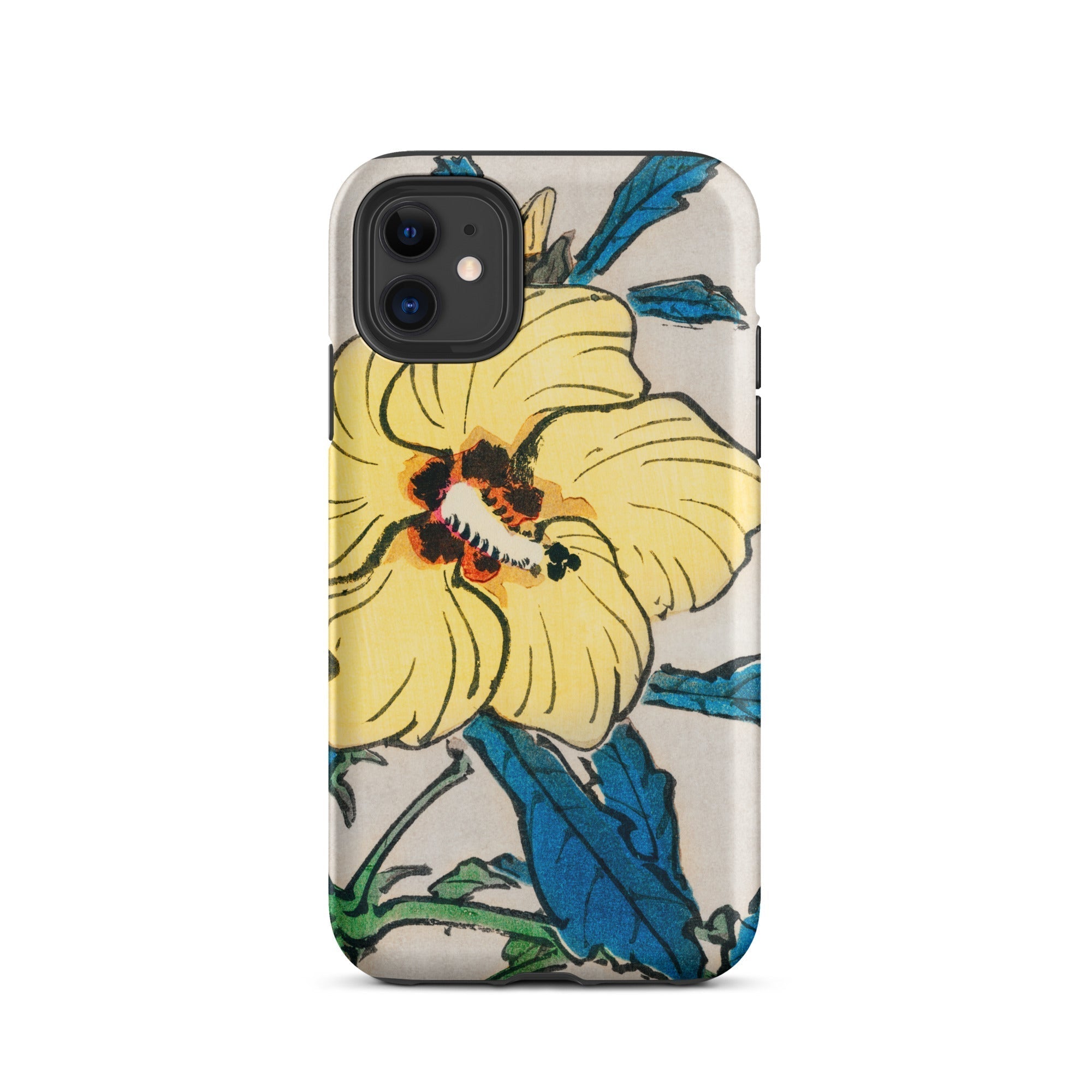 Golden Hibiscus Kōno Bairei Floral Iphone Case, 11 / Matte, Floral Patterned Phone Case