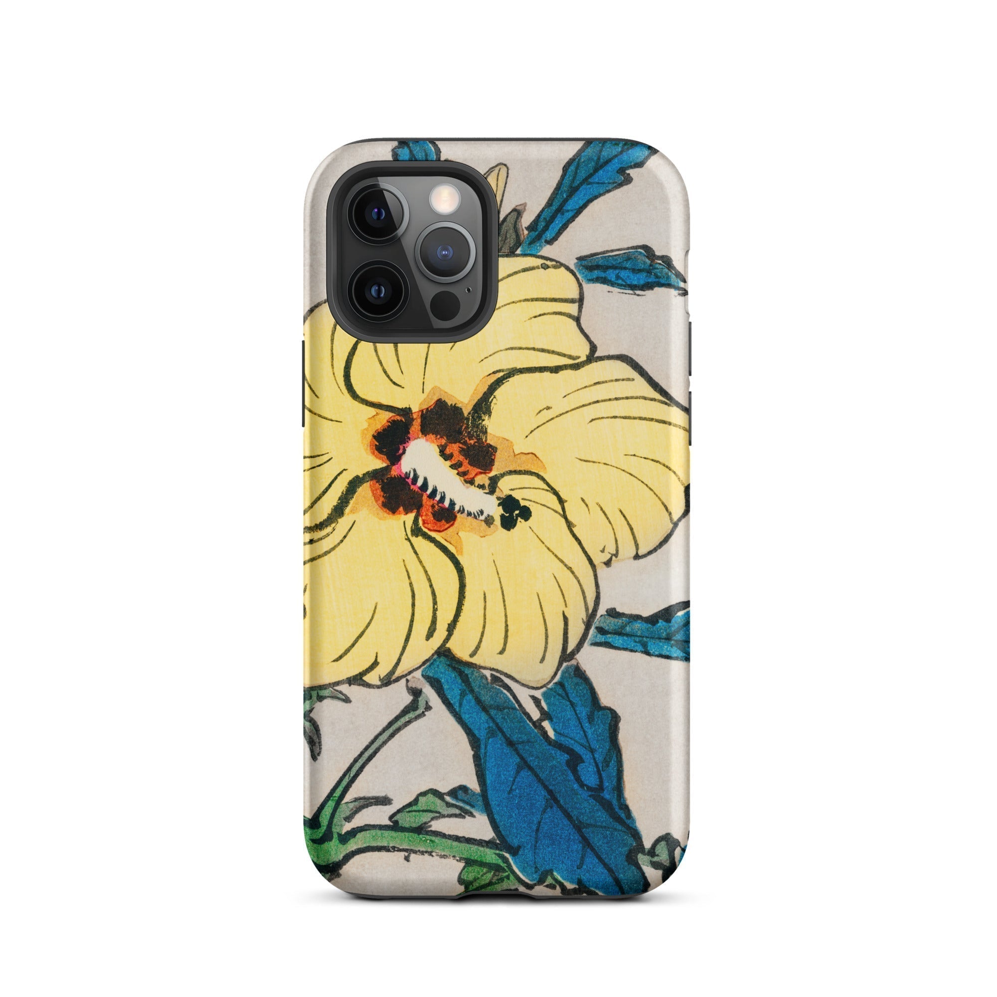 Golden Hibiscus Kōno Bairei Floral Iphone Case, 12 Pro / Matte, Floral Patterned Phone Case