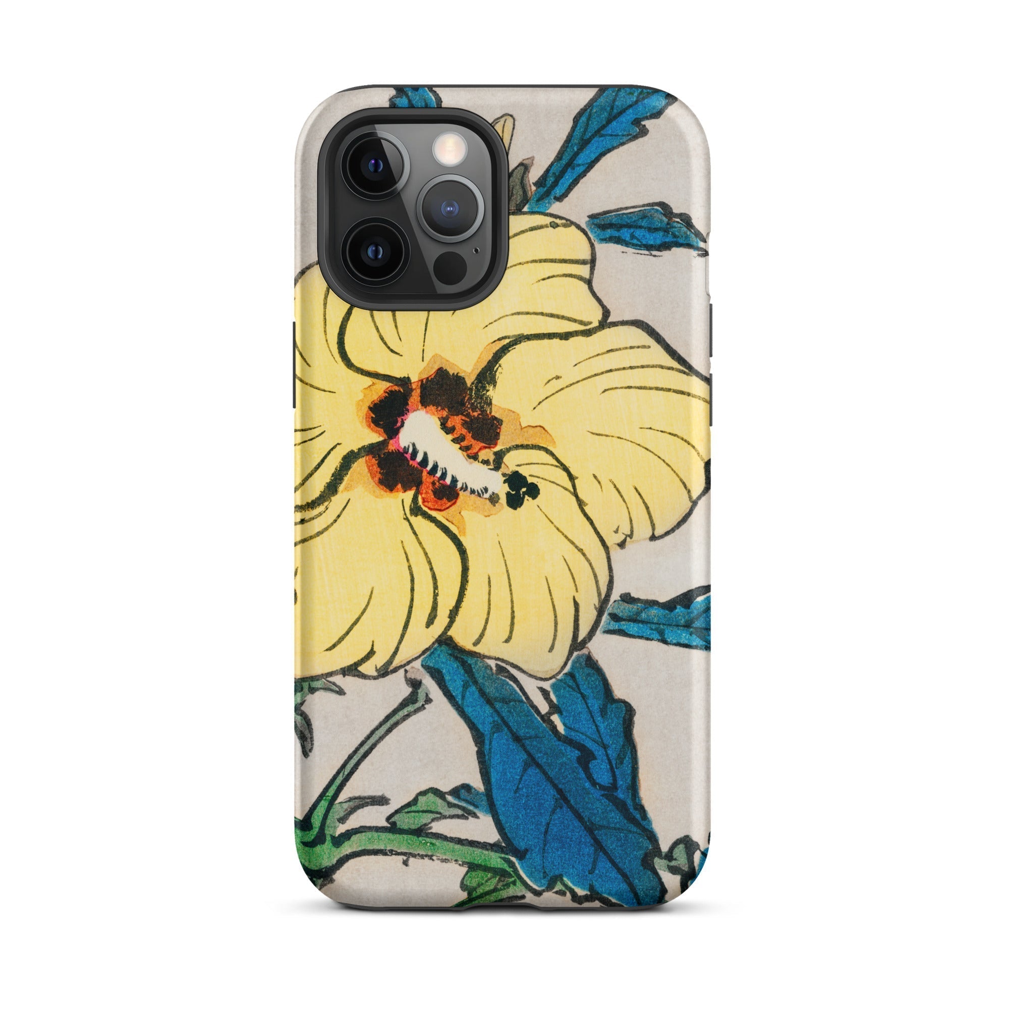Golden Hibiscus Kōno Bairei Floral Iphone Case, 12 Pro Max / Matte, Floral Patterned Phone Case