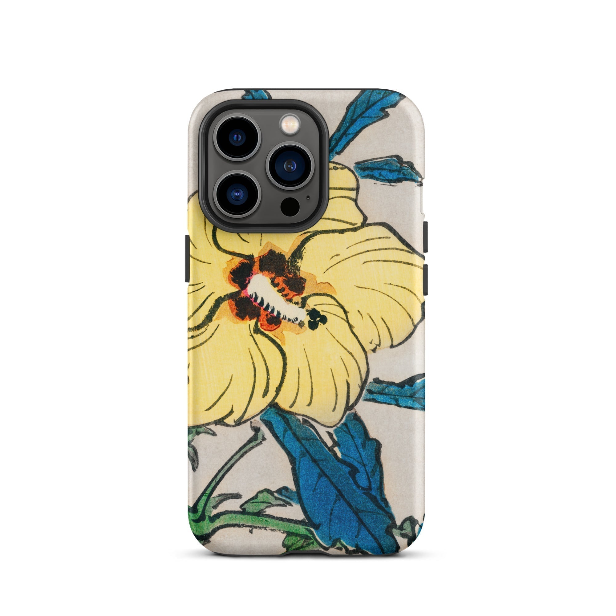 Golden Hibiscus Kōno Bairei Floral Iphone Case, 13 Pro / Matte, Floral Patterned Phone Case