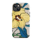 Golden Hibiscus Kōno Bairei Floral Iphone Case, 14 Plus / Matte, Floral Patterned Phone Case