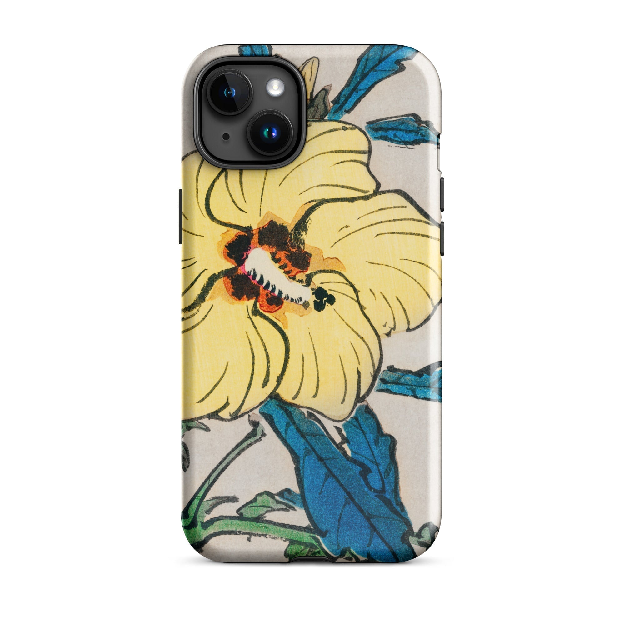 Golden Hibiscus Kōno Bairei Floral Iphone Case, 15 Plus / Matte, Floral Patterned Phone Case