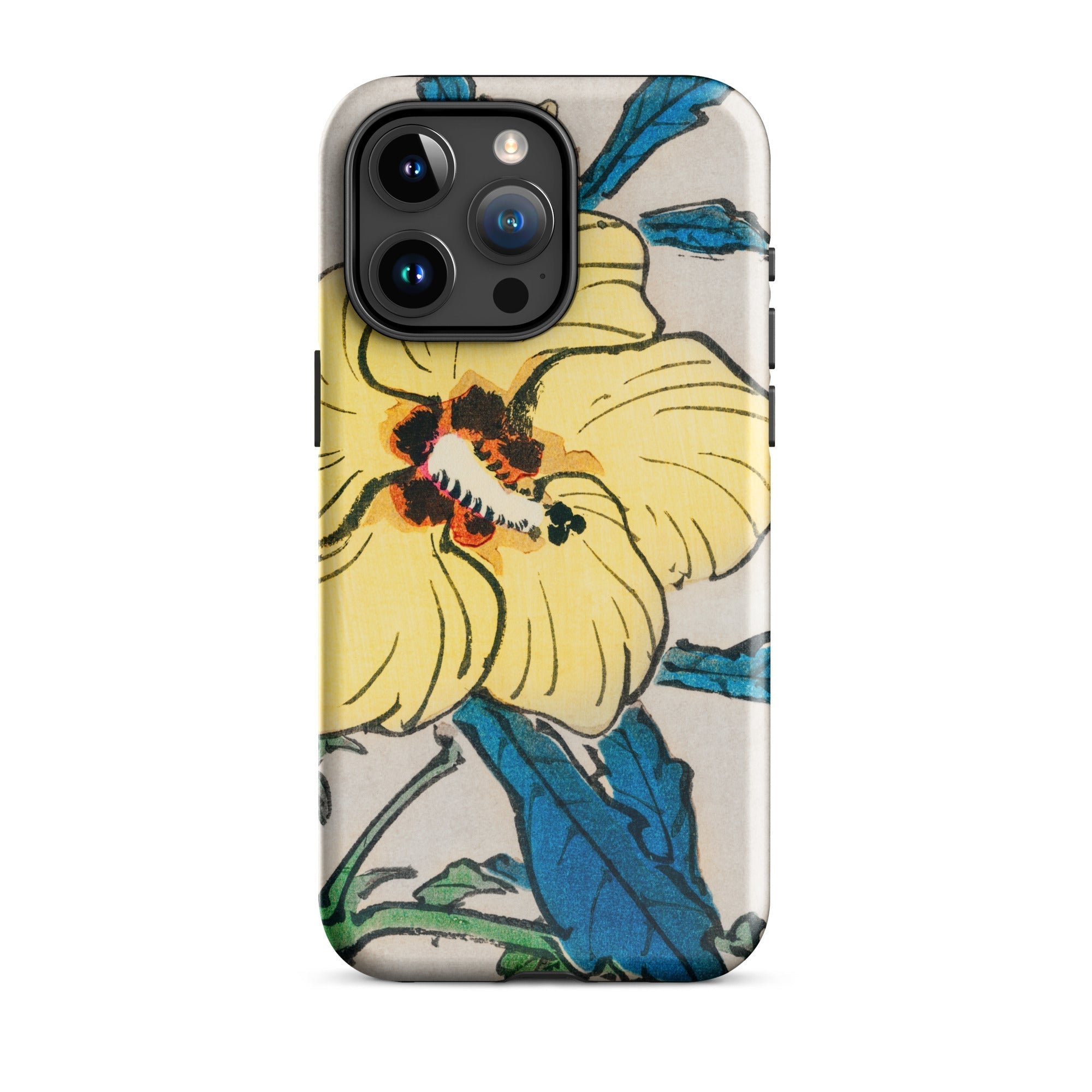Golden Hibiscus Kōno Bairei Floral Iphone Case, 15 Pro Max / Matte, Floral Patterned Phone Case