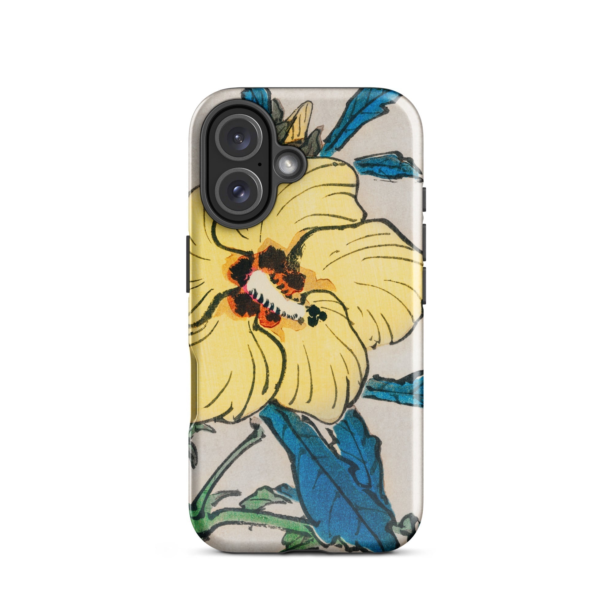 Golden Hibiscus Kōno Bairei Floral Iphone Case, 16 / Matte, Floral Patterned Phone Case