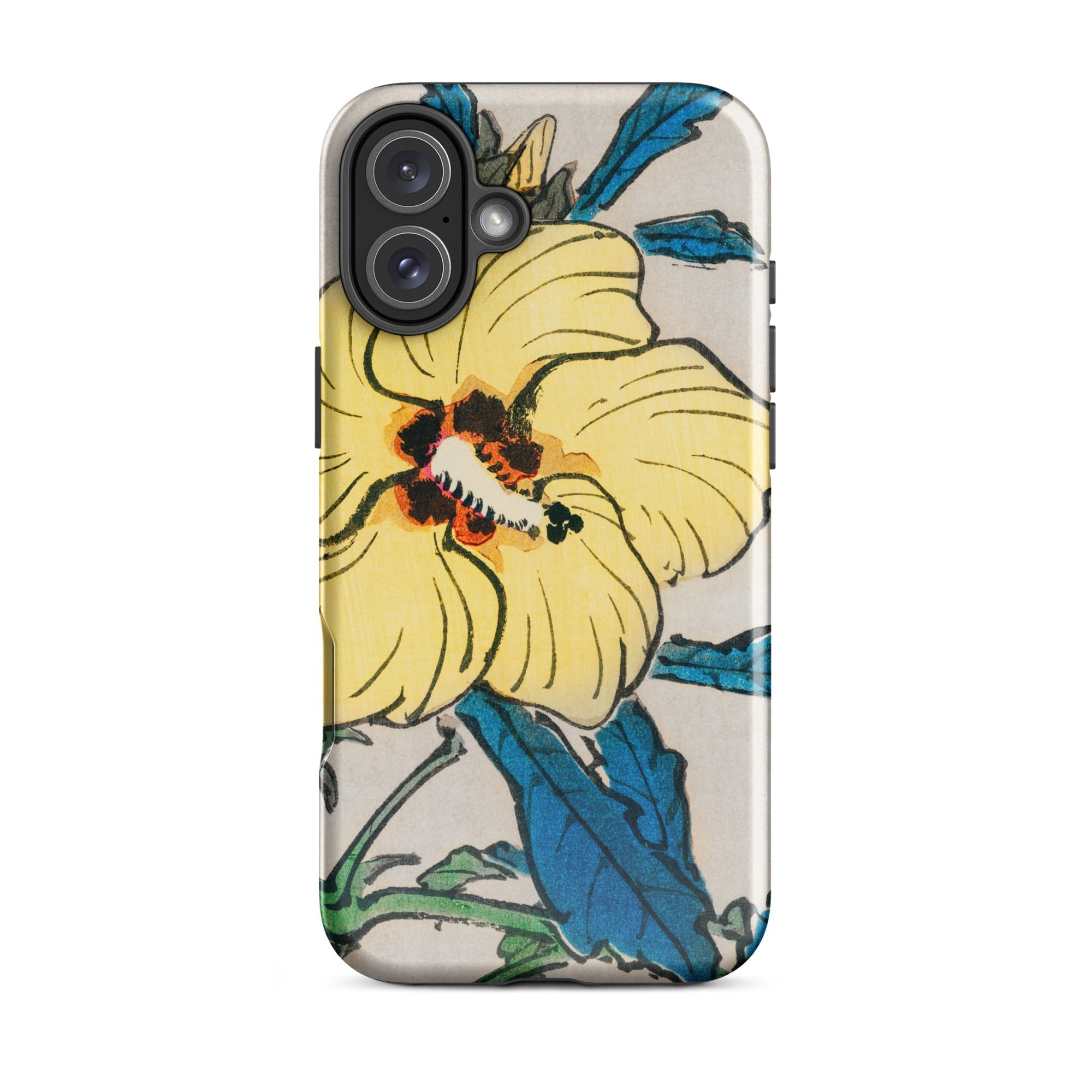 Golden Hibiscus Kōno Bairei Floral Iphone Case, 16 Plus / Matte, Floral Patterned Phone Case