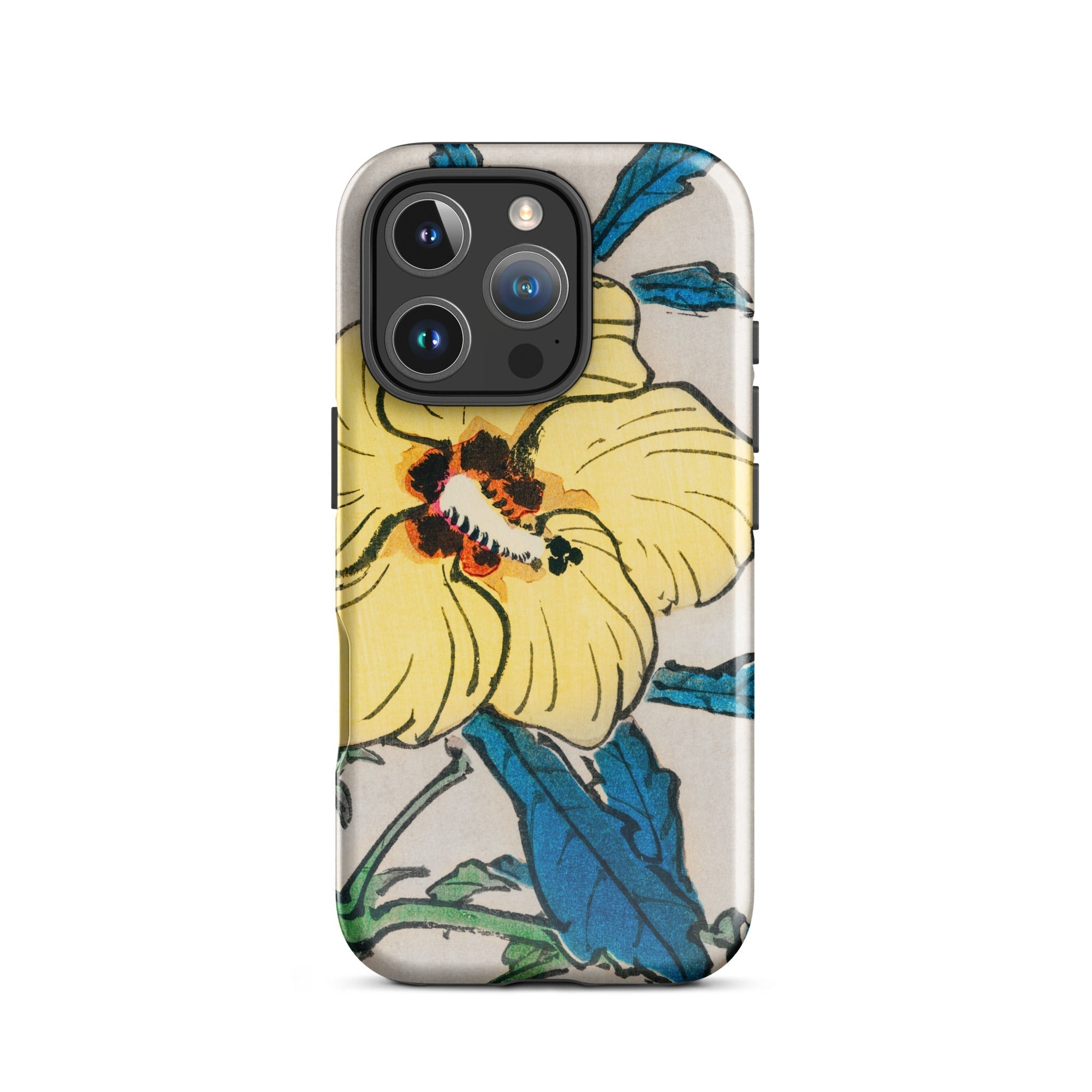 Golden Hibiscus Kōno Bairei Floral Iphone Case, 16 Pro / Matte, Floral Patterned Phone Case