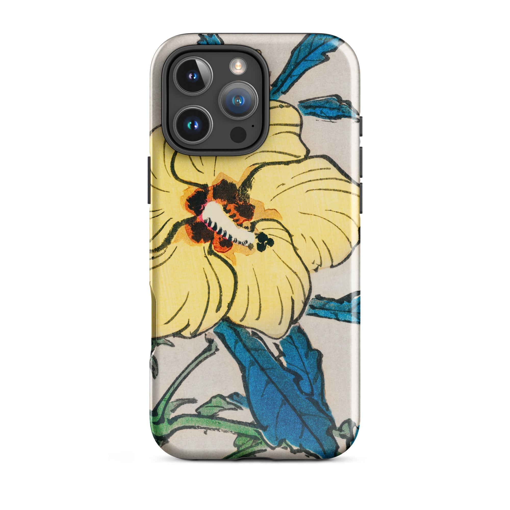 Golden Hibiscus - Kōno Bairei Floral Iphone Case, 16 Pro Max / Matte, Floral-patterned Phone Case