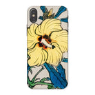 Golden Hibiscus Kōno Bairei Floral Iphone Case, x / Matte, Floral Patterned Phone Case Yellow Hibiscus Flower Blue Leaves