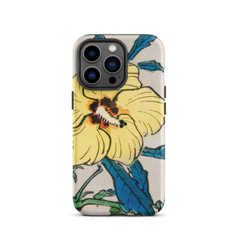 Golden Hibiscus - Kono Bairei Floral Phone Case Floral-patterned Phone Case Kōno Bairei’s Golden Hibiscus, Bairei Yellow Floral Toby Leon