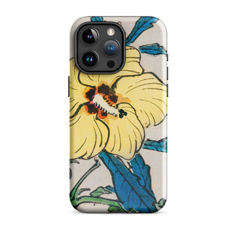 Golden Hibiscus - Kono Bairei Floral Phone Case Floral-patterned Phone Case Kōno Bairei’s Golden Hibiscus, Bairei Yellow Floral Toby Leon