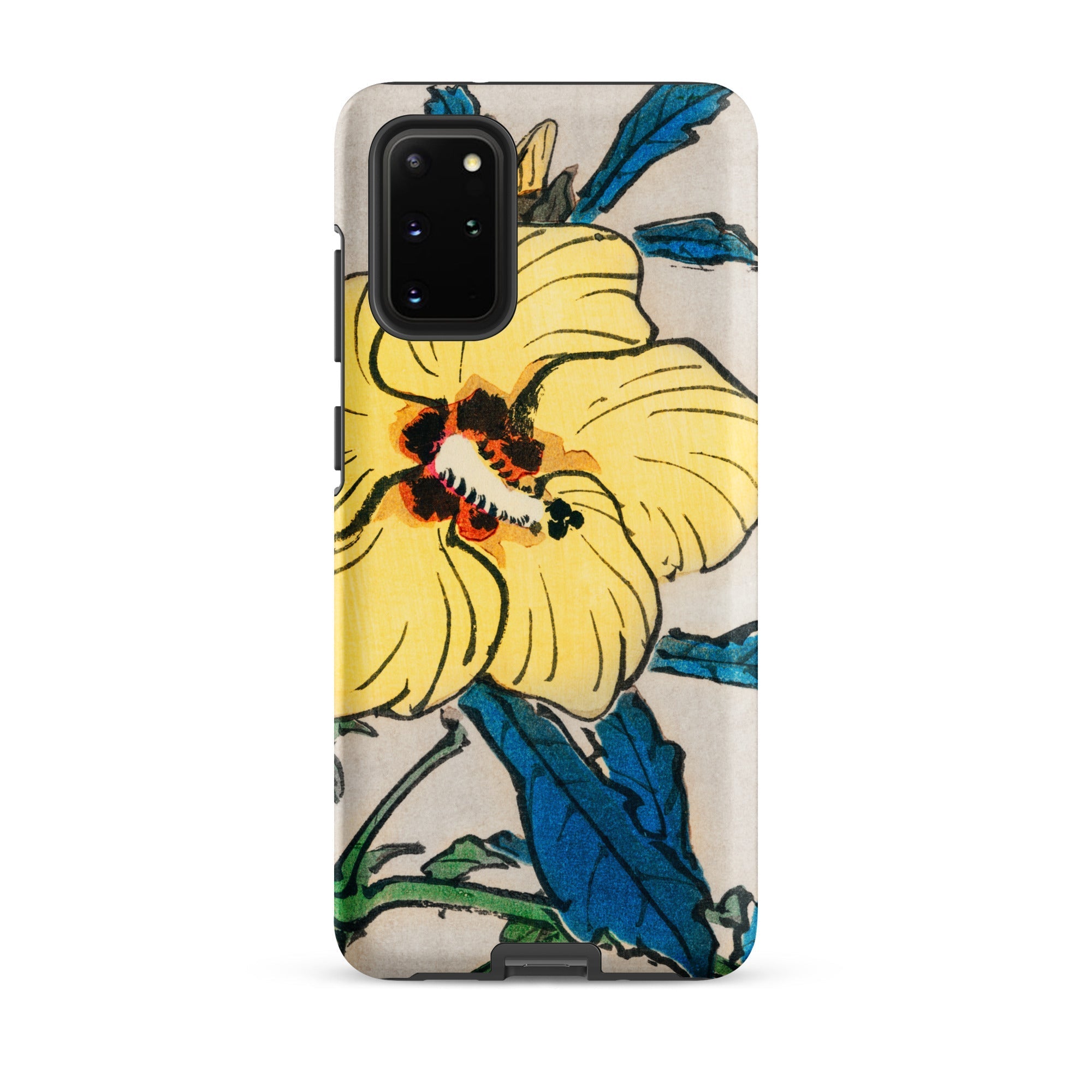 Golden Hibiscus Kōno Bairei Floral Samsung Case, Galaxy S20 Plus / Matte, Smartphone Case Yellow Hibiscus Flower Design
