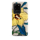 Golden Hibiscus Kōno Bairei Floral Samsung Case, Galaxy S20 Ultra / Matte, Phone Case Yellow Hibiscus Flower Blue Leaves