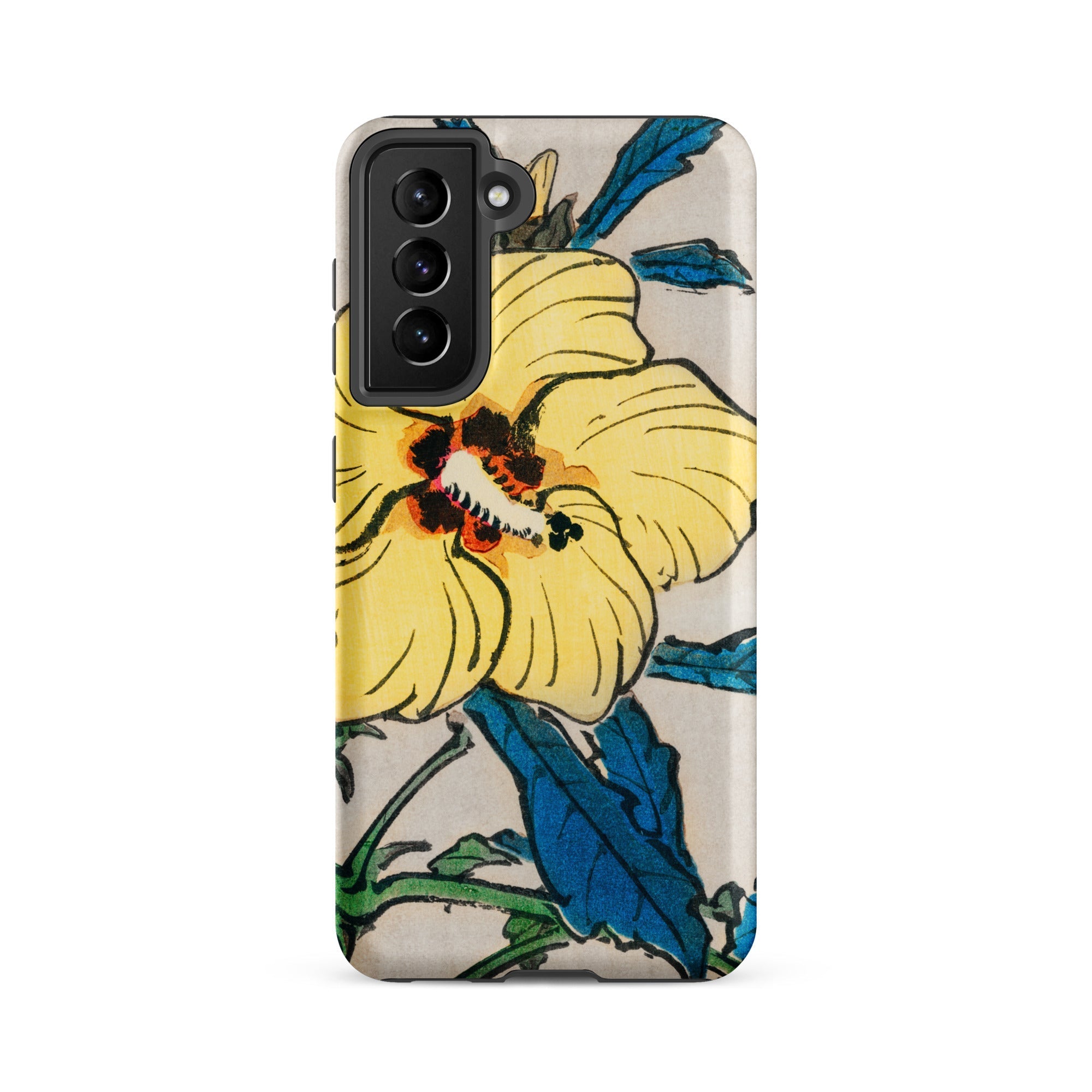 Golden Hibiscus Kōno Bairei Floral Samsung Case, Galaxy S21 Fe / Matte, Phone Case Yellow Hibiscus Flower Design