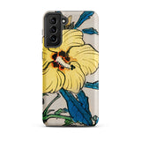 Golden Hibiscus - Kōno Bairei Floral Samsung Case, Galaxy S21 Plus / Matte, Smartphone Case Vibrant Yellow Hibiscus Flower Design