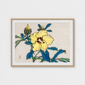 Golden Hibiscus - Kono Bairei Meiji Era Art Print / Canvas Kōno Bairei’s, Meiji-era Kacho-e Masterwork, Prints