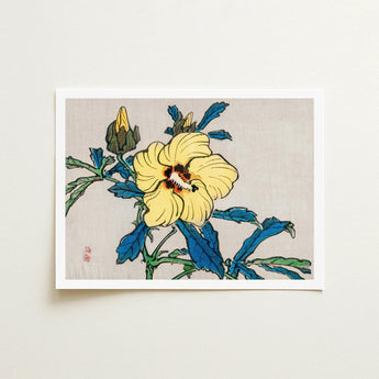 Golden Hibiscus - Kono Bairei Meiji Era Art Print / Canvas Kōno Bairei’s, Meiji-era Kacho-e Masterwork, Prints