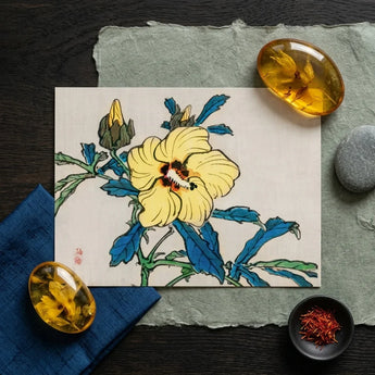 Golden Hibiscus - Kono Bairei Meiji Era Art Print / Canvas Kōno Bairei’s, Meiji-era Kacho-e Masterwork, Prints