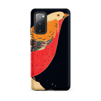 Golden Pheasant in the Snow - Ito Jakuchu Samsung Case, Galaxy S20 Fe / Matte, Black Smartphone Case Illustration Golden Pheasant
