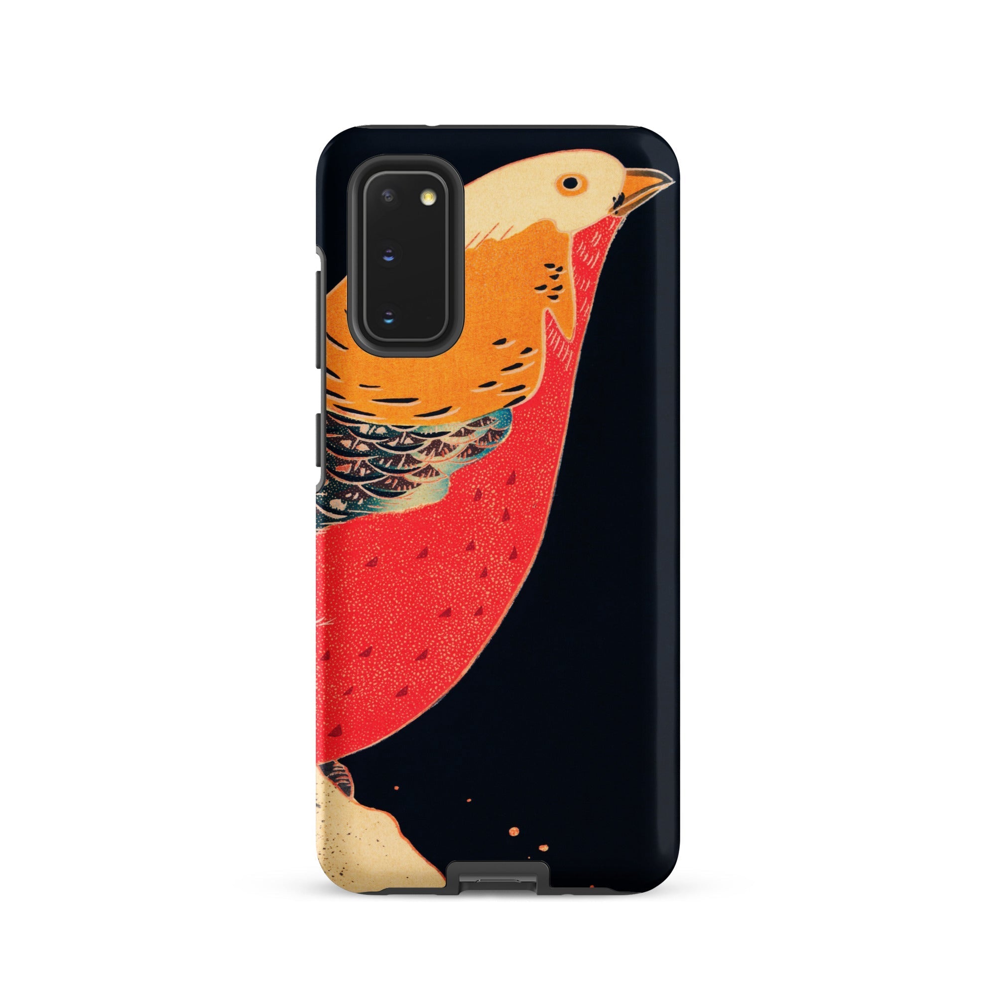 Golden Pheasant in the Snow Ito Jakuchu Samsung Case, Galaxy S20 / Matte, Black Smartphone Case Vibrant Illustration Bird Red Body