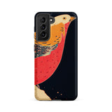 Golden Pheasant in the Snow - Ito Jakuchu Samsung Case, Galaxy S21 Fe / Matte, Black Smartphone Case Vibrant Bird Design