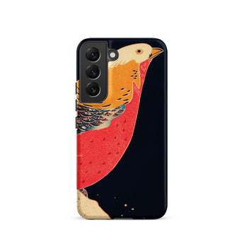 Golden Pheasant in the Snow - Ito Jakuchu Samsung Case, Galaxy S22 / Matte, Black Smartphone Case Colorful Bird Design
