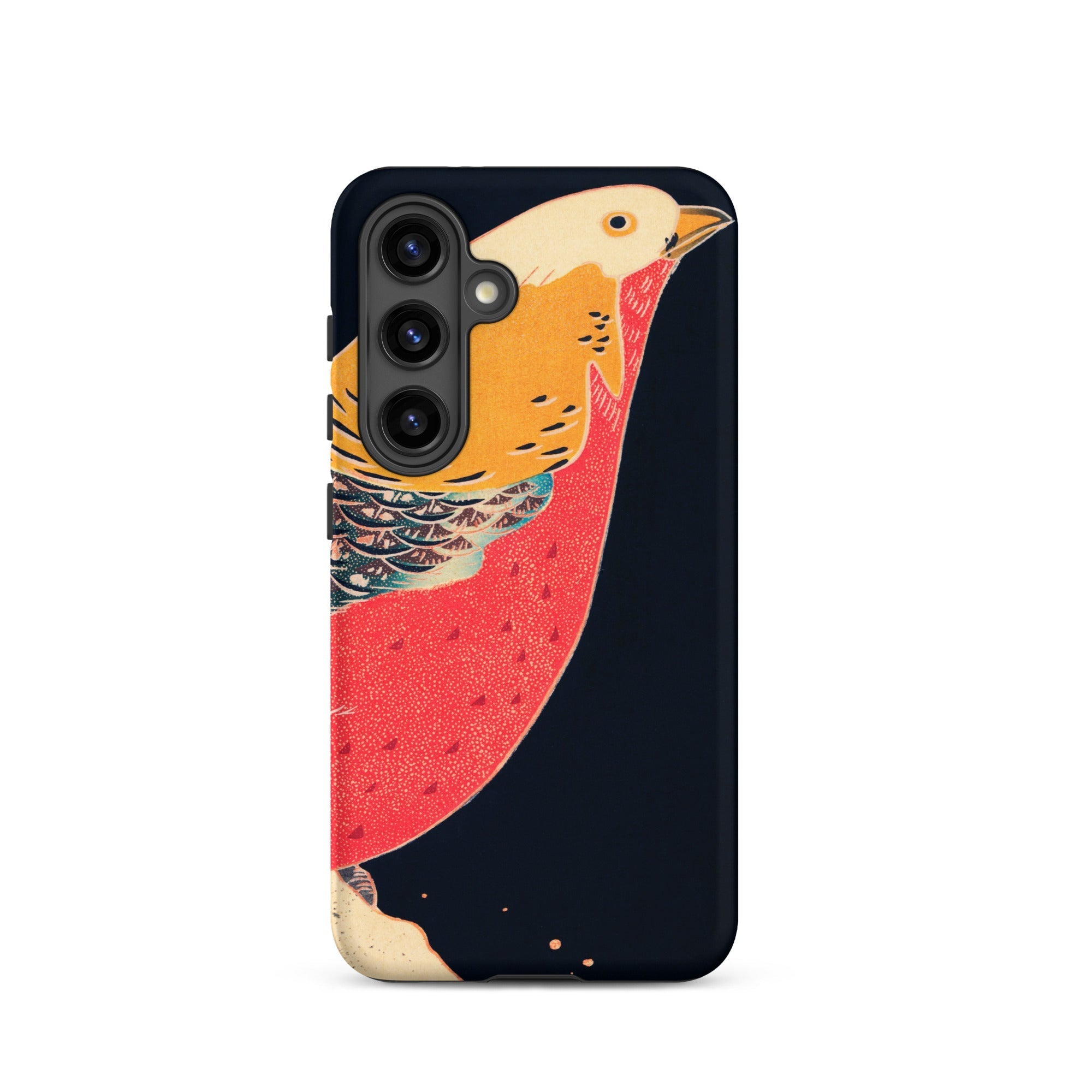 Golden Pheasant in the Snow Ito Jakuchu Samsung Case, Galaxy S24 / Matte, Black Smartphone Case Colorful Bird Design
