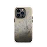 Goldfinches - Leon Bonvin Phone Case Iphone 14 Pro / Matte Protective Phone Case Delicate Misty Botanical Design Birds Leon Bonvin Finds,
