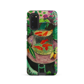 Goldfish - Henri Matisse Aquarium Still Life Phone Case Samsung Galaxy S20 / Matte Vibrant Phone Case Painted Scene Red Goldfish Glass