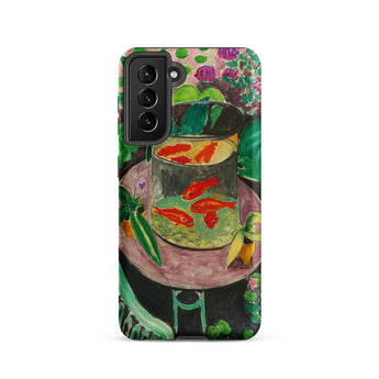 Goldfish - Henri Matisse Aquarium Still Life Phone Case Samsung Galaxy S21 / Matte Vibrant Phone Case Painted Scene Red Goldfish Glass
