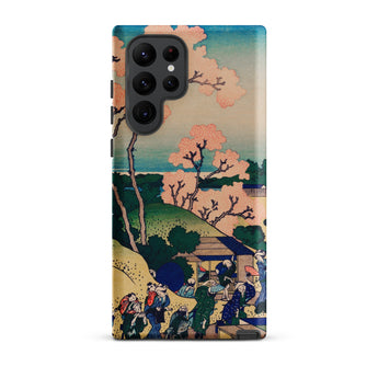 Goten-yama Hill - Katsushika Hokusai Samsung Case, Galaxy S22 Ultra / Matte, Smartphone Case Traditional Japanese Landscape Painting Cherry