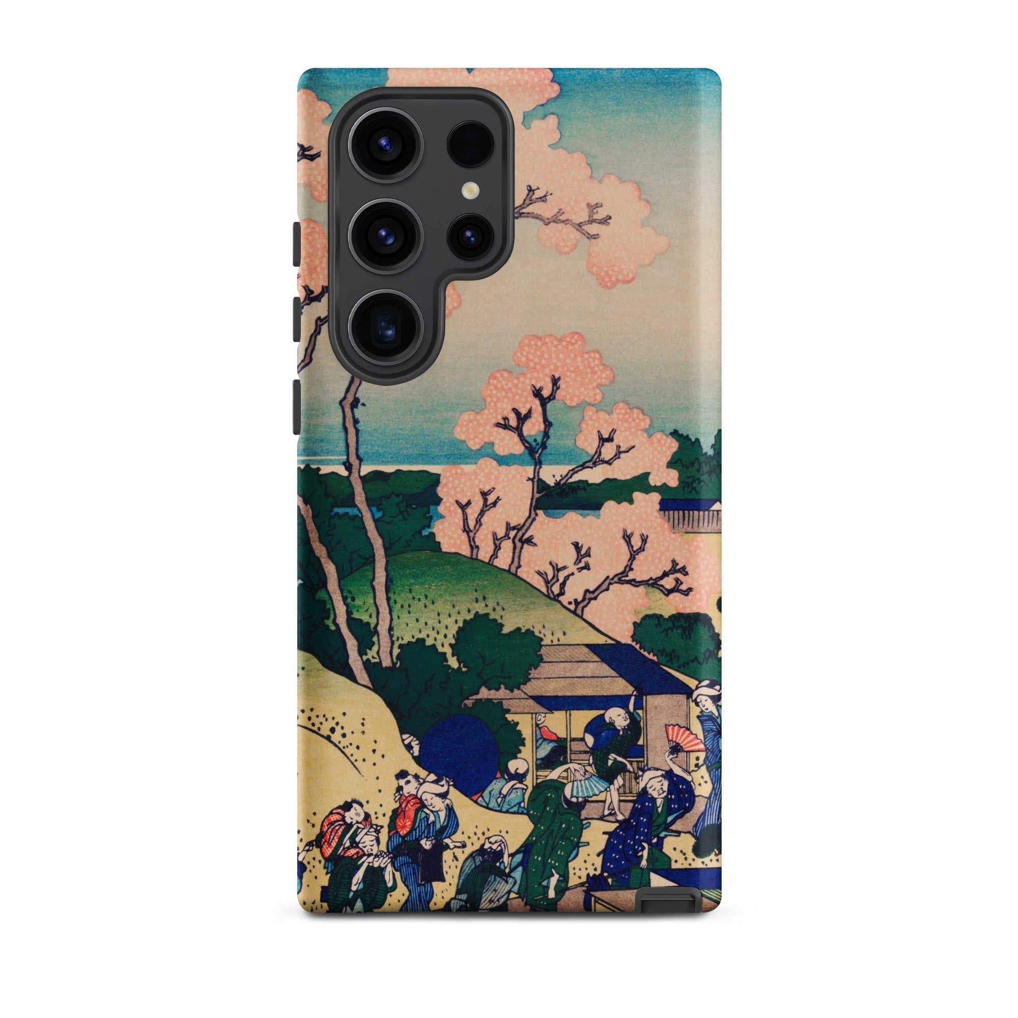 Goten Yama Hill Katsushika Hokusai Samsung Case, Galaxy S23 Ultra / Matte, Smartphone Case Japanese Ukiyo e Woodblock Print Landscape Cherry