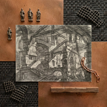 The Gothic Arch - Giovanni Battista Piranesi Art Print / Canvas Detailed Black-and-white Pencil Sketch Intricate Multi-level Stone