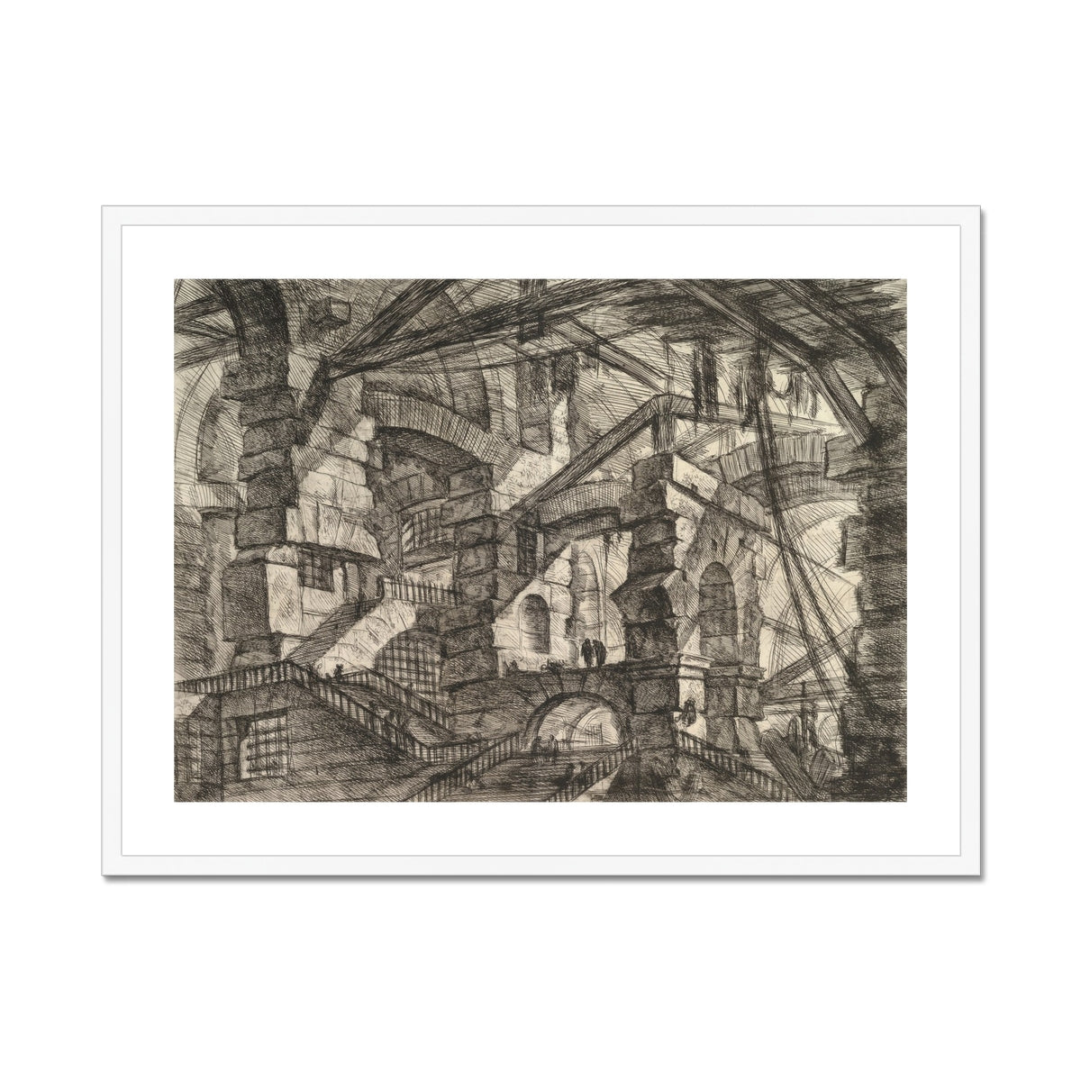 The Gothic Arch - Giovanni Battista Piranesi Art Print, Framed Intricate Architectural Black White Complex Structure Arches