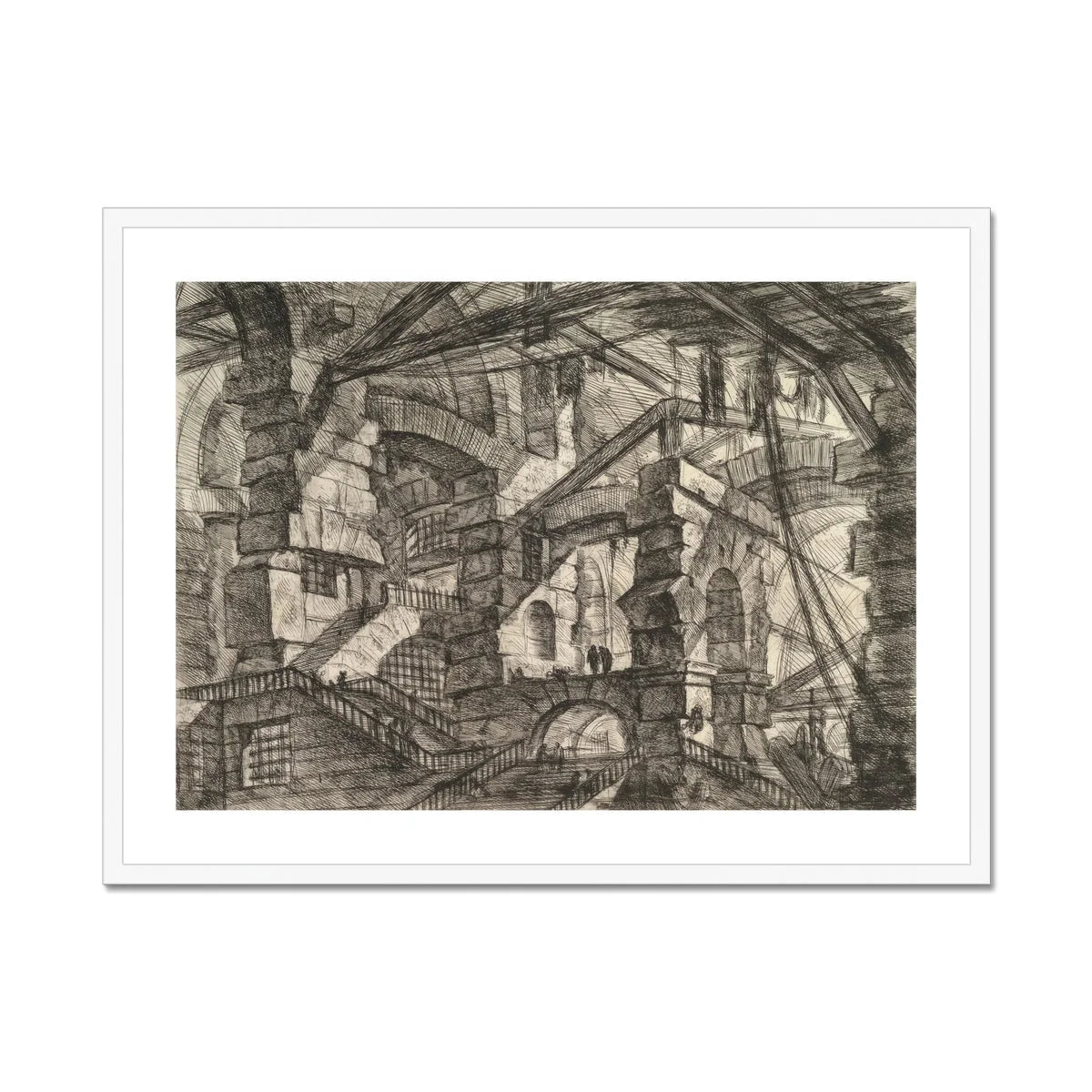 The Gothic Arch - Giovanni Battista Piranesi Art Print, Framed Intricate Architectural Black White Complex Structure Arches
