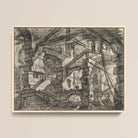The Gothic Arch - Giovanni Battista Piranesi Framed Canvas, 16x12’’ / 41x31cm / Natural Floating Frame, Framed Architectural Complex