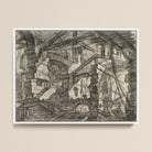 The Gothic Arch - Giovanni Battista Piranesi Framed Canvas, 16x12’’ / 41x31cm / White Floating Frame, Intricate Dark-toned Architectural