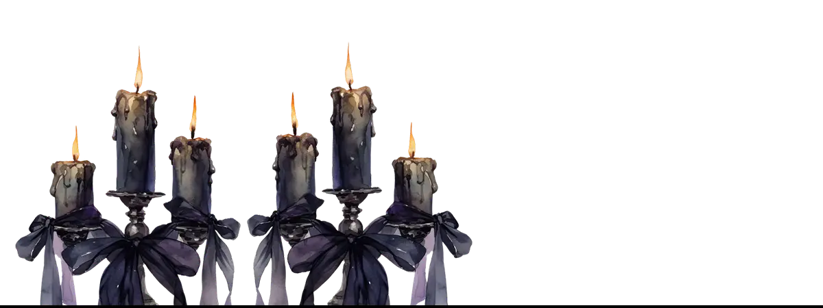 Gothic candelabras with lit candles in Dracula’s legacy symbolizing true blood and queer vampire themes