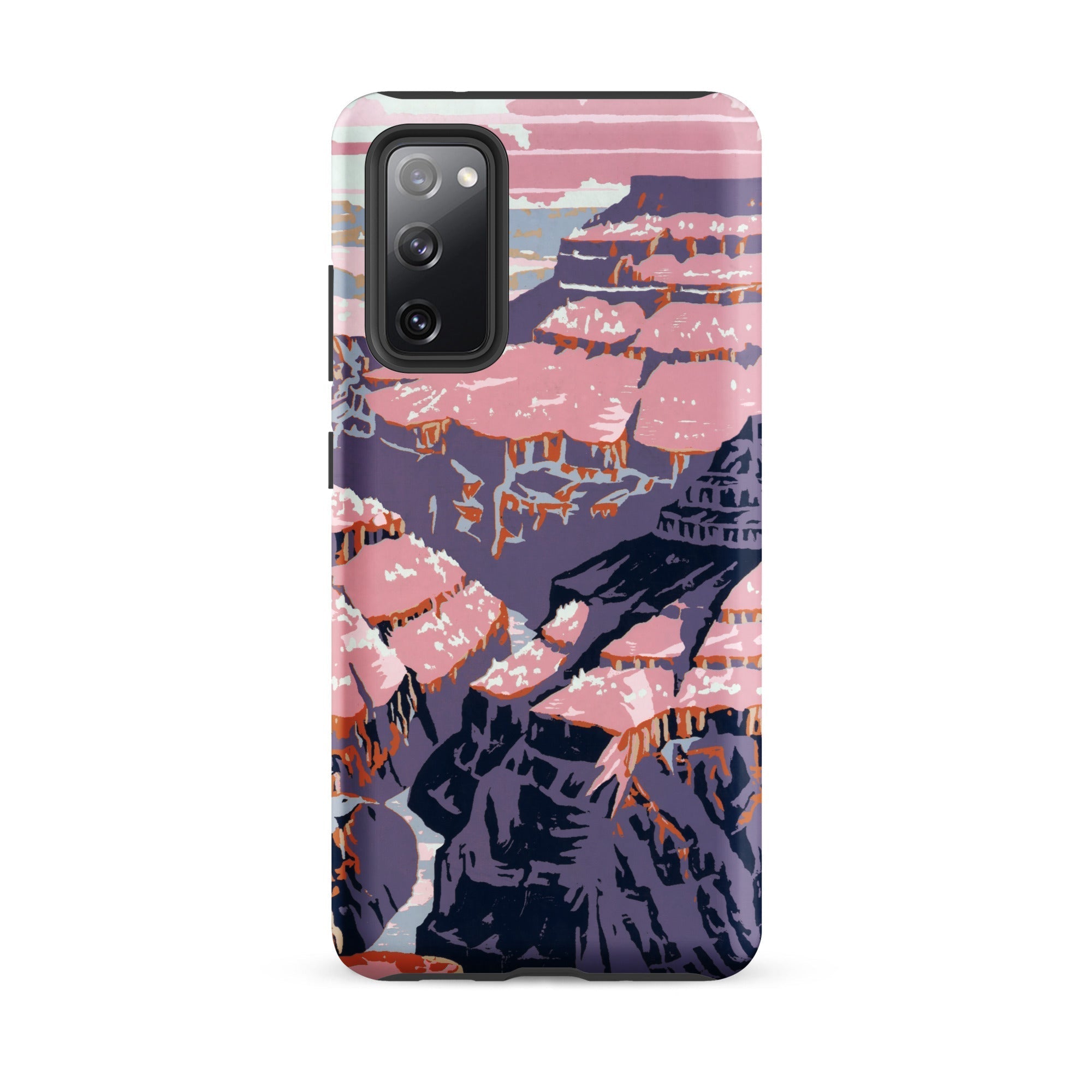 Grand Canyon - Chester Don Powell Samsung Case, Galaxy S20 Fe / Matte, Smartphone Case Stylized Colorful Landscape Design Terraced Mountains