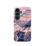 Grand Canyon - Chester Don Powell Samsung Case, Galaxy S24 / Matte, Smartphone Case Stylized Landscape Design Canyon Pink Purple