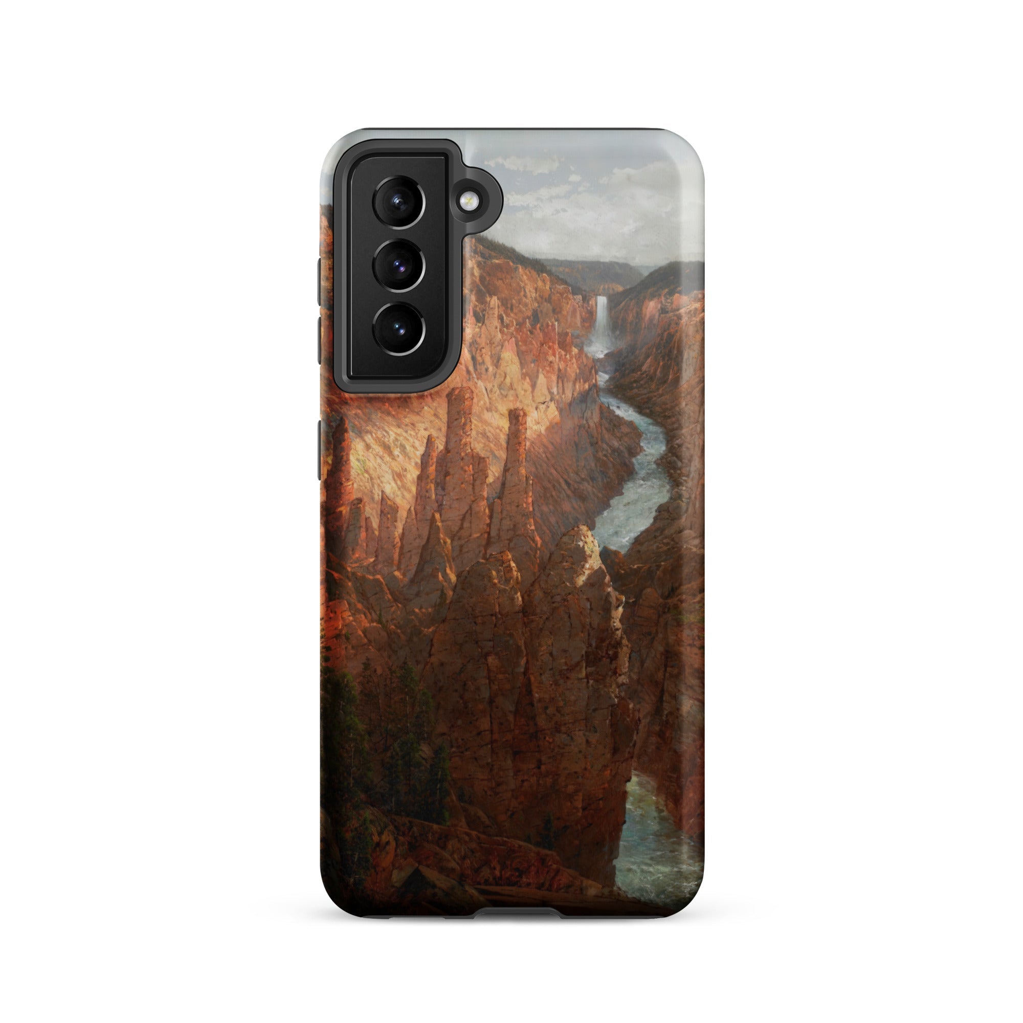 Grand Canyon William Sonntag Samsung Case, Galaxy S21 / Matte, Black Smartphone Case Canyon Waterfall Painting Design