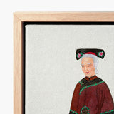 Framed Canvas Artwork Elderly Woman Traditional Chinese Attire Qing Dynasty Manchu, Fashion Art, Matriarchy