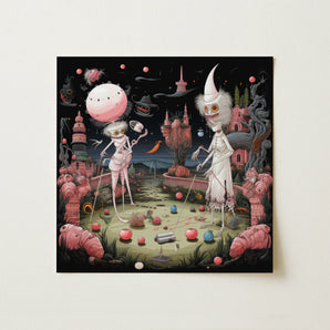 Grand Day out - Creepy Lowbrow Surreal Art Print / Canvas, 12x12’’ / 31x31cm / Unframed / no Border, Posters Prints & Visual Artwork, Toby