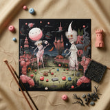Grand Day out - Creepy Lowbrow Surreal Art Print / Canvas Whimsical Black-and-white Illustrated Print Two Skeletal Figures Surreal Creepy