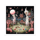 Grand Day out Creepy Lowbrow Surreal Art Print, Surreal Painting Skeletal Figures Fantastical Whimsical Landscape