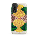 Graphic Bloom - Taguchi Tomoki Floral Phone Case Samsung Galaxy S21 Plus / Matte Vibrant Yellow Pineapple-themed Phone Case Green Leaves