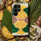 Graphic Bloom - Taguchi Tomoki Floral Phone Case Vibrant Hand-painted Stylized Yellow Pineapple Green Tomoki’s Japanese, Artistry, Mobile
