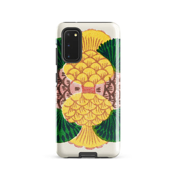 Graphic Bloom - Taguchi Tomoki Floral Samsung Case, Galaxy S20 / Gloss, Phone Case Stylized Yellow Fish Design Green Background