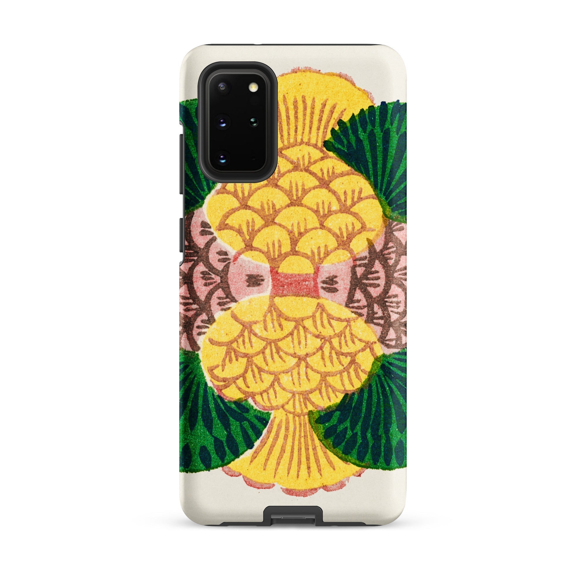 Graphic Bloom Taguchi Tomoki Floral Samsung Case, Galaxy S20 Plus / Matte, Phone Case Vibrant Symmetrical Pineapple Like Design Yellow Green