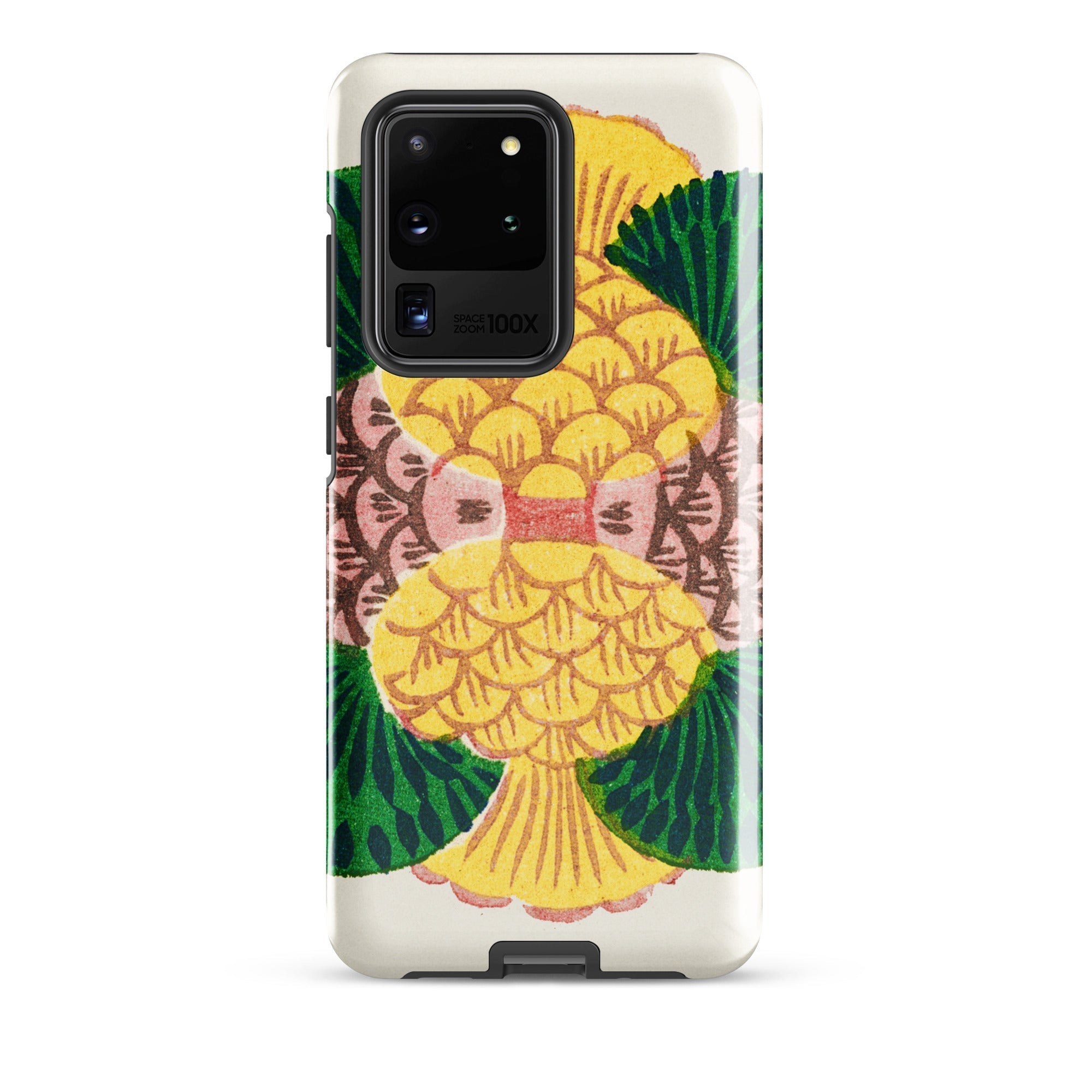 Graphic Bloom Taguchi Tomoki Floral Samsung Case, Galaxy S20 Ultra / Gloss, White Smartphone Case Vibrant Yellow Pink Green Floral